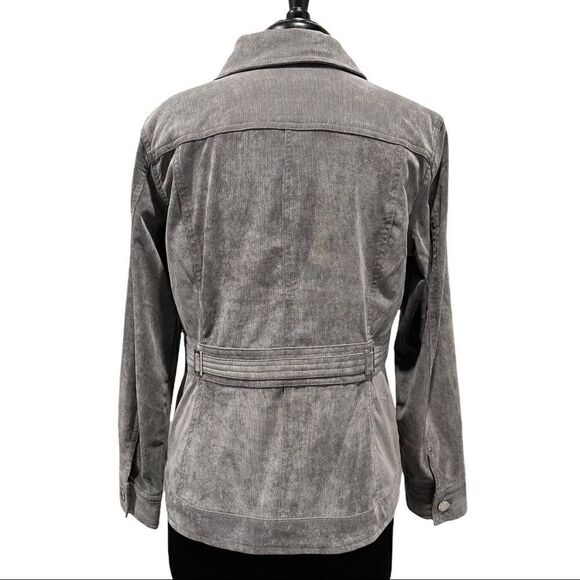 CHRISTOPHER & banks gray corduroy jean jacket style jacket sz M - Picture 6 of 12